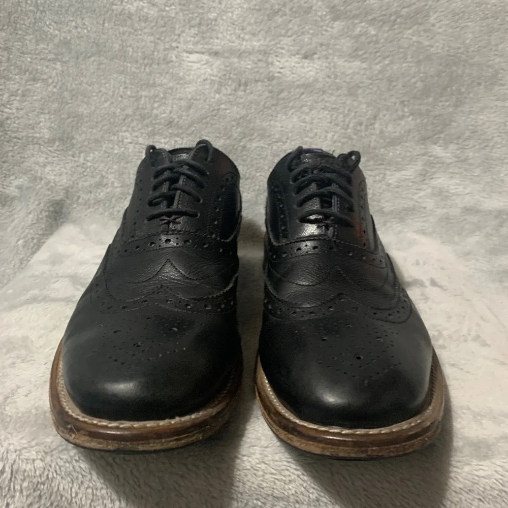 Ted Baker London Guri7 Mens 10.5 Black Leather Wingtip Brogue Oxford Shoes‎